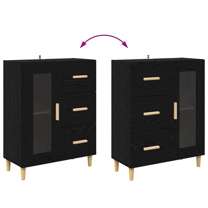 Highboard Schwarz Eichen-Optik 69,5 x 32,5 x 180 cm
