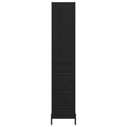 Highboard Schwarz Eichen-Optik 34,5 x 34 x 180 cm Holzwerkstoff