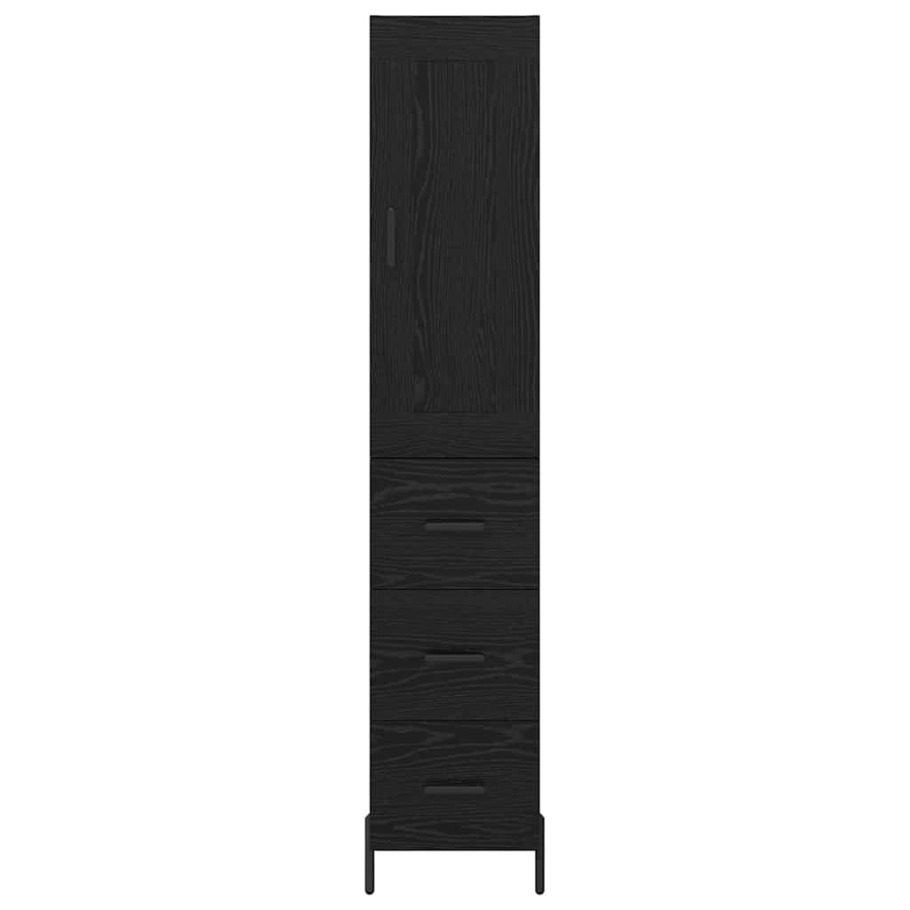 Highboard Schwarz Eichen-Optik 34,5 x 34 x 180 cm Holzwerkstoff