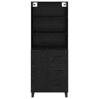 Highboard 2 stk. Schwarz Eichen-Optik 69,5 x 34 x 180 cm