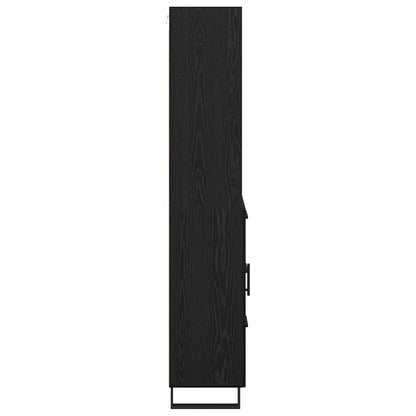 Highboard 2 stk. Schwarz Eichen-Optik 69,5 x 34 x 180 cm