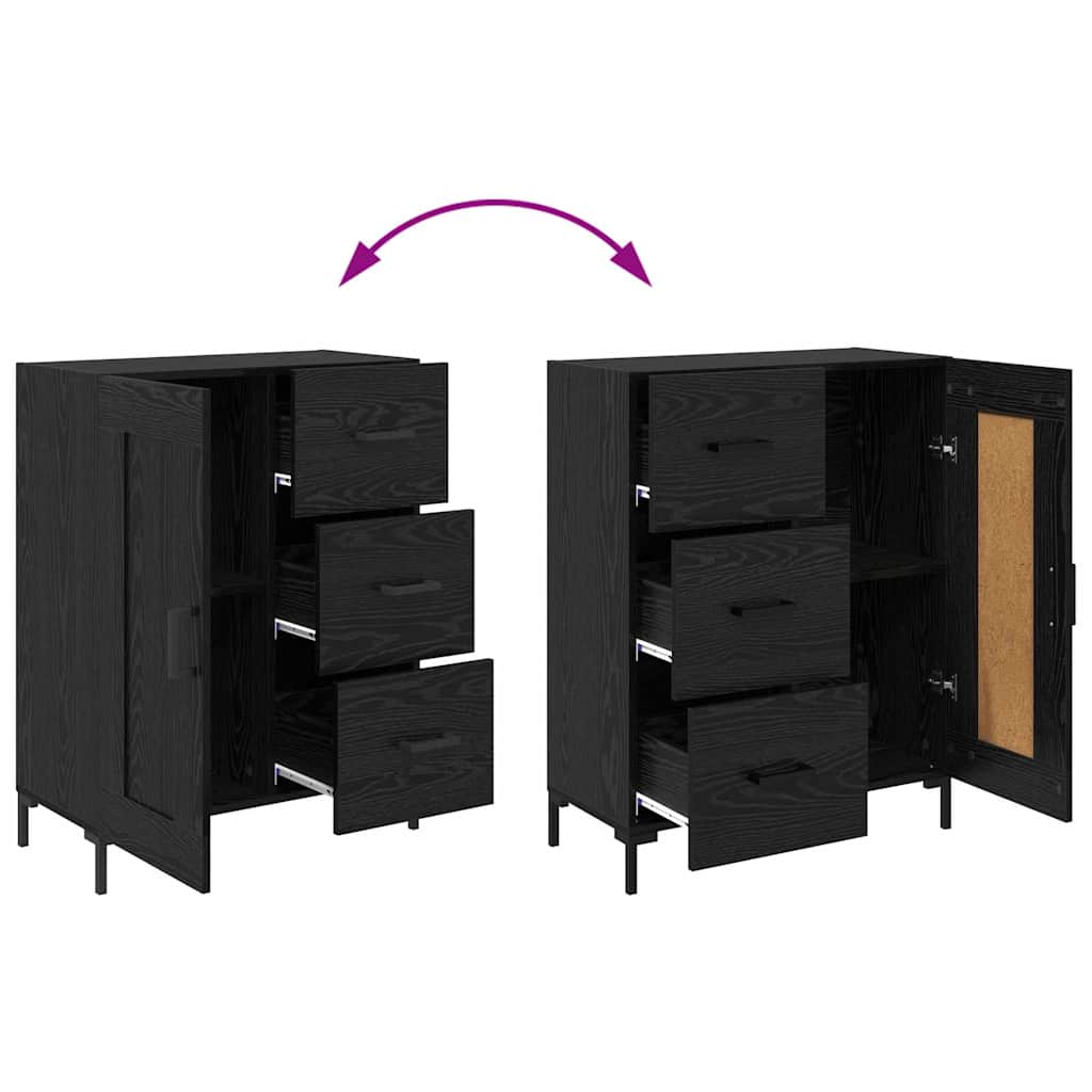 Highboard 2 pcs Schwarz Eichen-Optik Holzwerkstoff