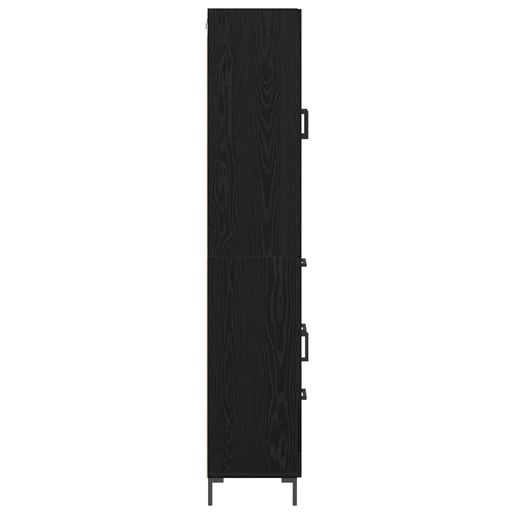 Highboard 2 pcs Schwarz Eichen-Optik Holzwerkstoff