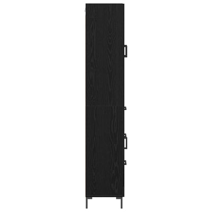Highboard 2 stk. Schwarz Eichen-Optik 69,5 x 34 x 180 cm