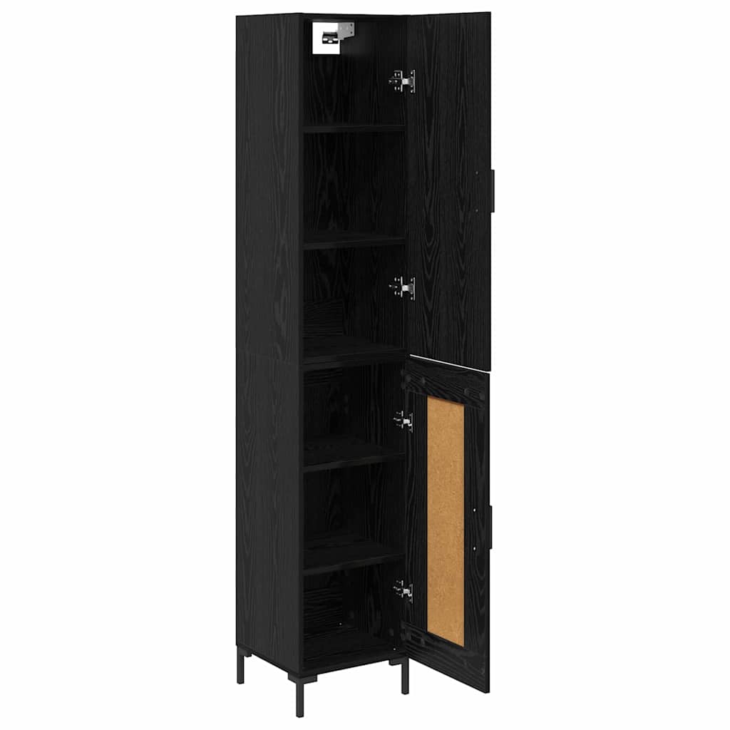 Highboard Schwarz Eichen-Optik 34,5 x 34 x 180 cm Holzwerkstoff