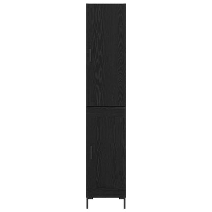 Highboard Schwarz Eichen-Optik 34,5 x 34 x 180 cm Holzwerkstoff