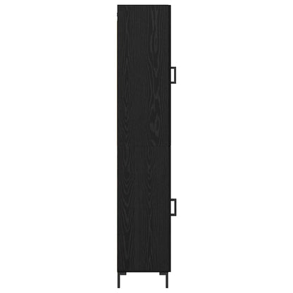 Highboard Schwarz Eichen-Optik 34,5 x 34 x 180 cm Holzwerkstoff