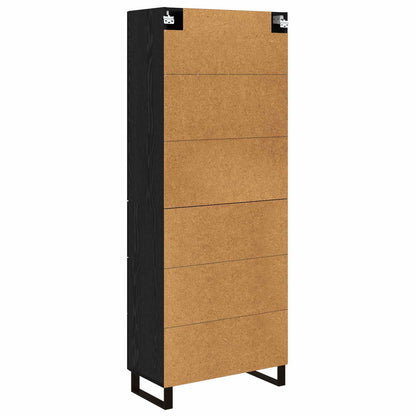 Highboard 2 stk. Schwarz Eichen-Optik 69,5 x 34 x 180 cm