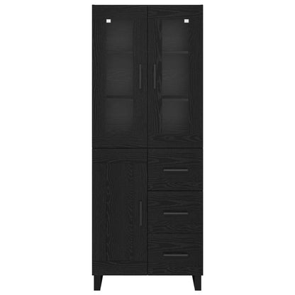 Highboard 2 stk. Schwarz Eichen-Optik 69,5 x 34 x 180 cm