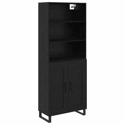 Highboard 2 stk. Schwarz Eichen-Optik 69,5 x 34 x 180 cm