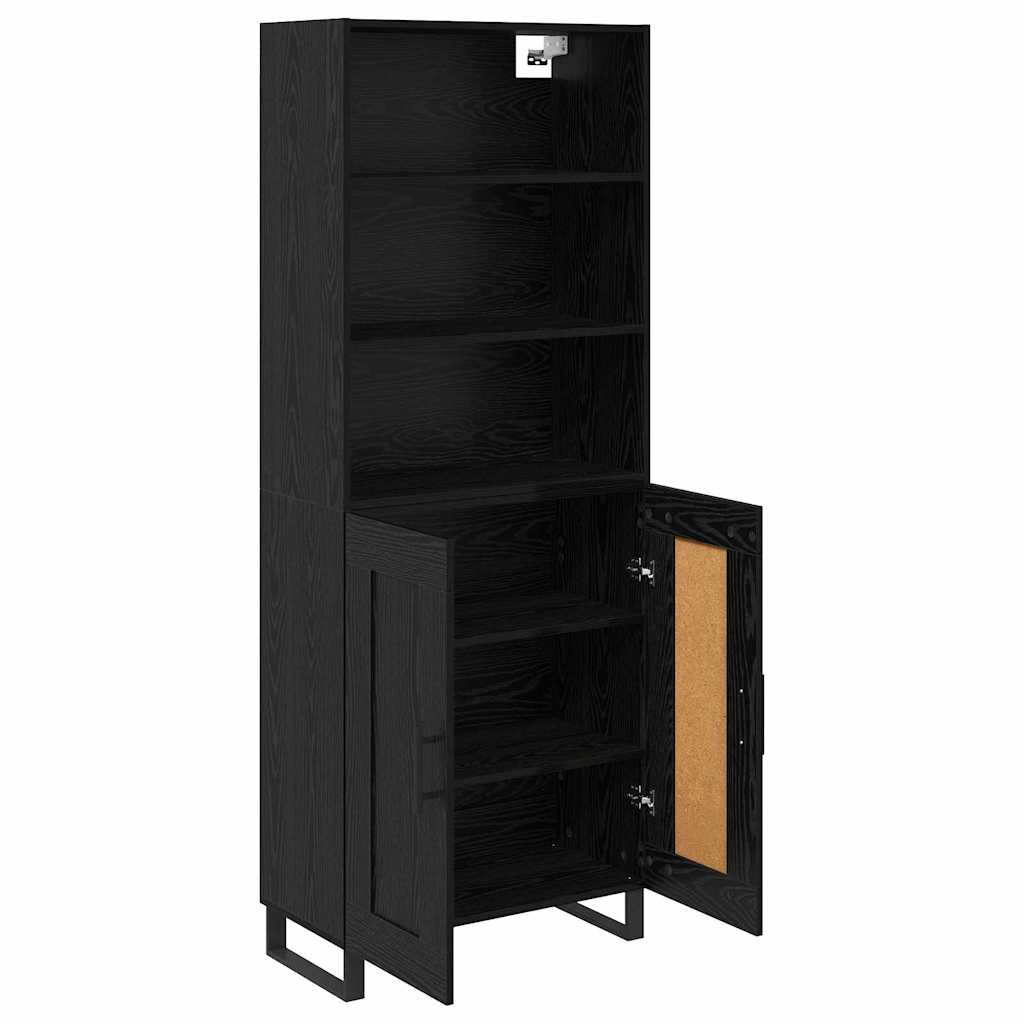 Highboard 2 stk. Schwarz Eichen-Optik 69,5 x 34 x 180 cm