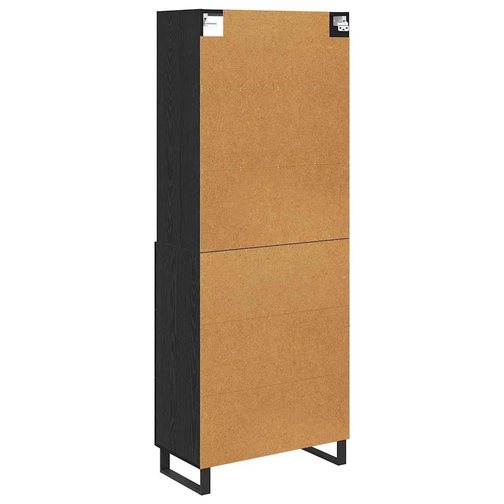 Highboard 2 stk. Schwarz Eichen-Optik 69,5 x 34 x 180 cm