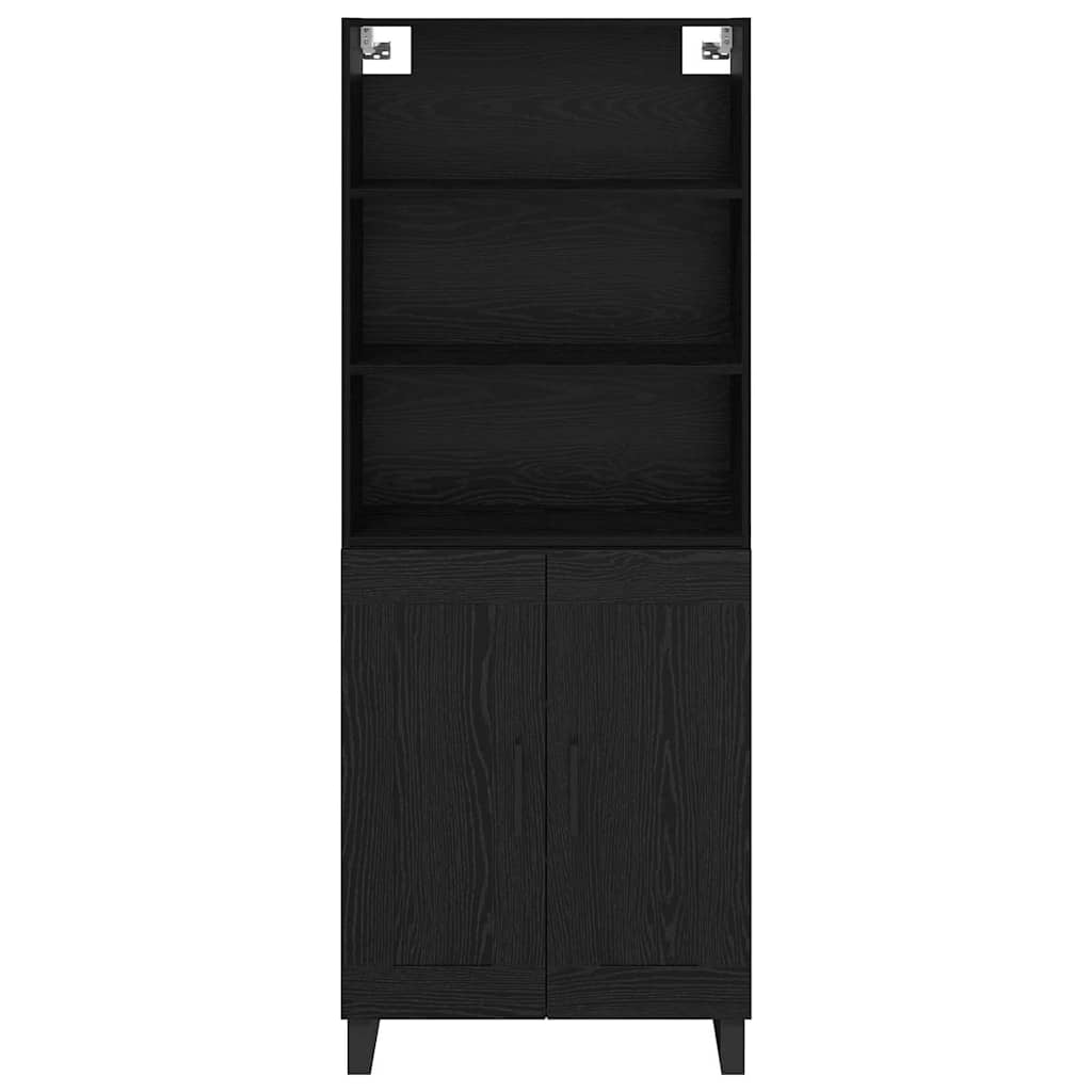 Highboard 2 stk. Schwarz Eichen-Optik 69,5 x 34 x 180 cm