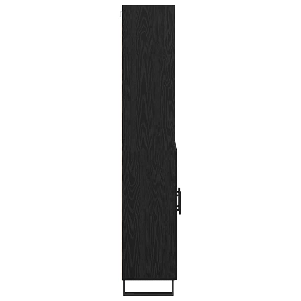 Highboard 2 stk. Schwarz Eichen-Optik 69,5 x 34 x 180 cm