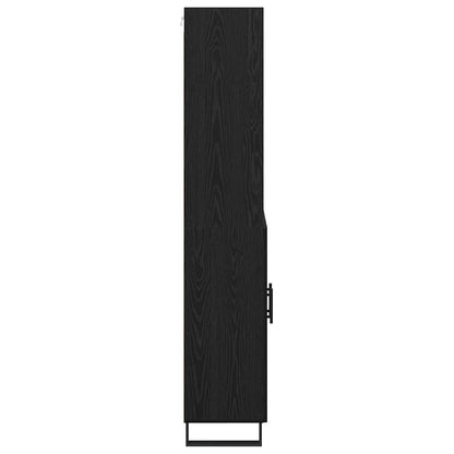 Highboard 2 stk. Schwarz Eichen-Optik 69,5 x 34 x 180 cm