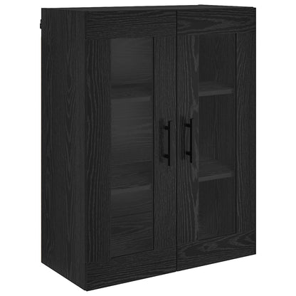 Highboard 2 stk. Schwarz Eichen-Optik 69,5 x 34 x 180 cm
