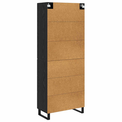 Highboard 2 stk. Schwarz Eichen-Optik 69,5 x 34 x 180 cm