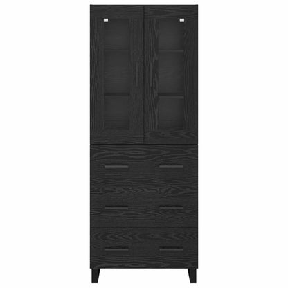 Highboard 2 stk. Schwarz Eichen-Optik 69,5 x 34 x 180 cm