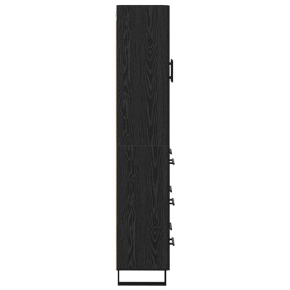 Highboard 2 stk. Schwarz Eichen-Optik 69,5 x 34 x 180 cm