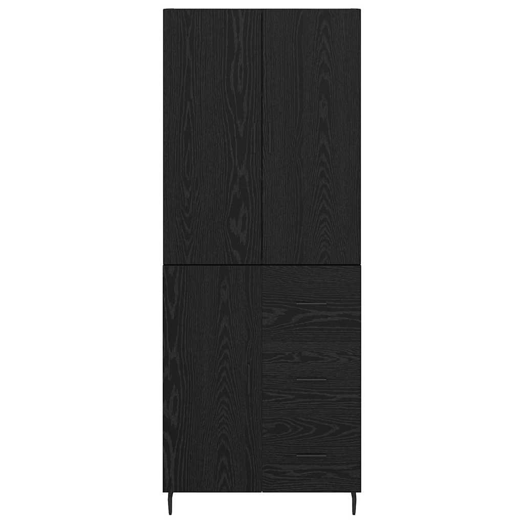 Highboard 2 stk. Schwarz Eichen-Optik 69,5 x 34 x 180 cm