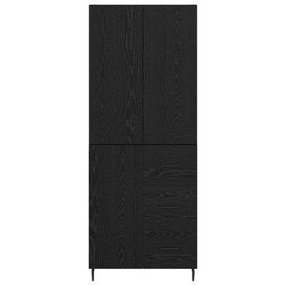 Highboard 2 stk. Schwarz Eichen-Optik 69,5 x 34 x 180 cm