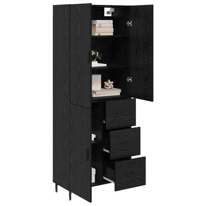 Highboard 2 stk. Schwarz Eichen-Optik 69,5 x 34 x 180 cm