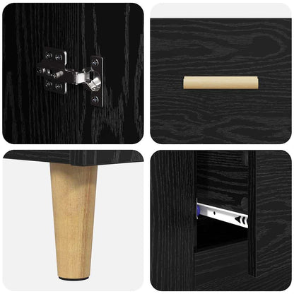 Highboard Schwarz Eichen-Optik 69,5 x 34 x 180 cm Holzwerkstoff