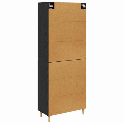 Highboard Schwarz Eichen-Optik 69,5 x 34 x 180 cm Holzwerkstoff