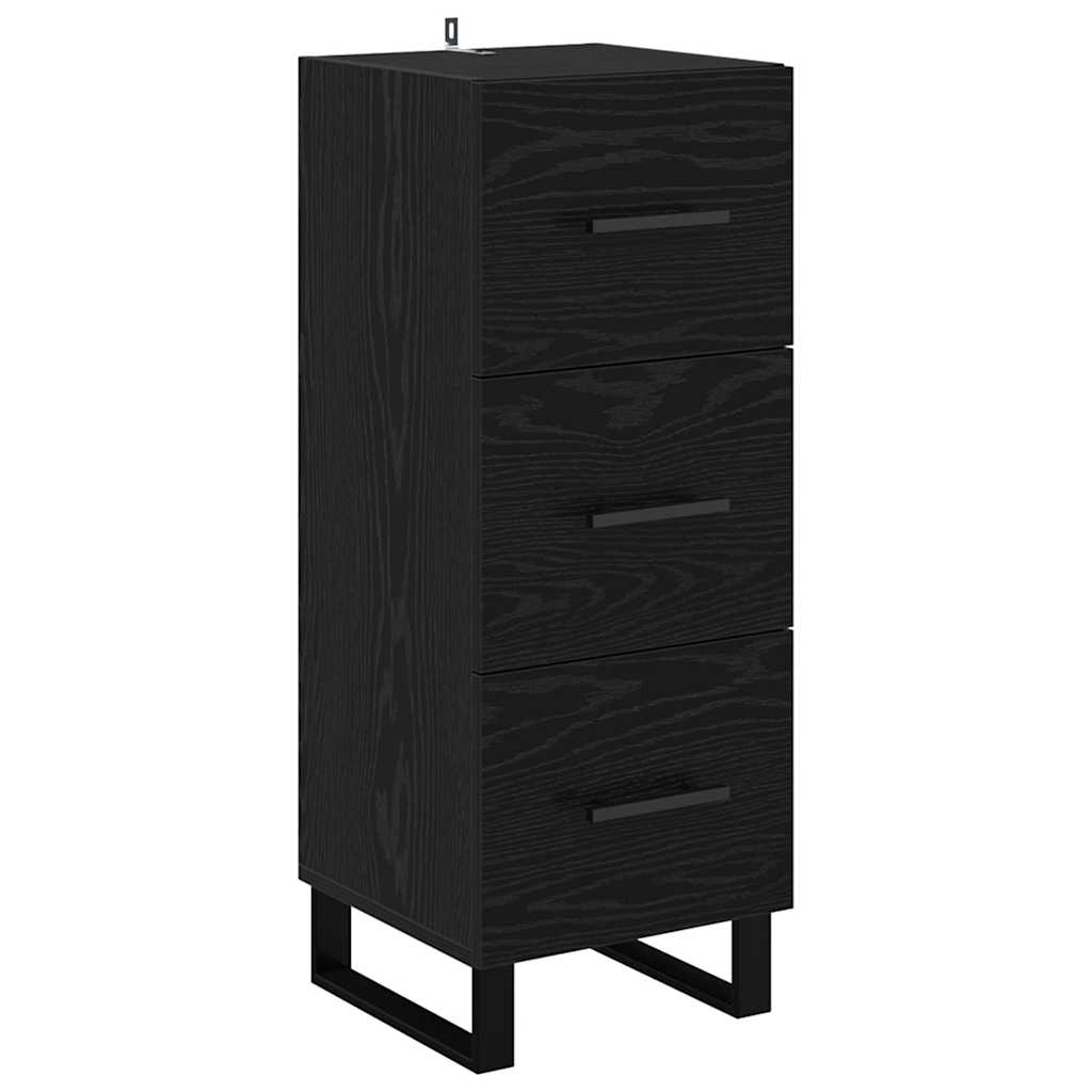 Highboard Schwarz Eichen-Optik 34,5 x 34 x 180 cm Holzwerkstoff