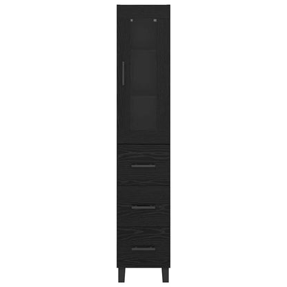 Highboard Schwarz Eichen-Optik 34,5 x 34 x 180 cm Holzwerkstoff