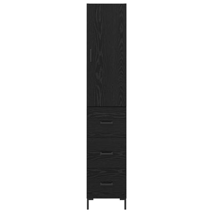 Highboard Schwarz Eichen-Optik 34,5 x 34 x 180 cm Holzwerkstoff