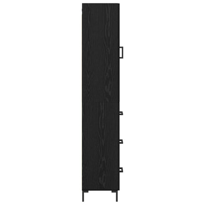 Highboard Schwarz Eichen-Optik 34,5 x 34 x 180 cm Holzwerkstoff