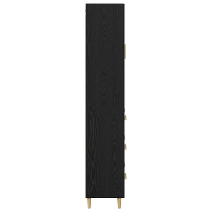Highboard Schwarz Eichen-Optik 69,5 x 34 x 180 cm
