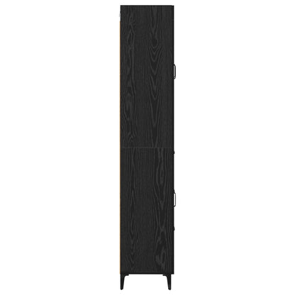 Highboard Schwarz Eichen-Optik 69,5 x 34 x 180 cm Holzwerkstoff