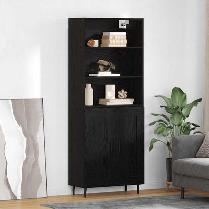 Highboard 2 Stk. Schwarz Eichen-Optik 69,5 x 34 x 180 cm