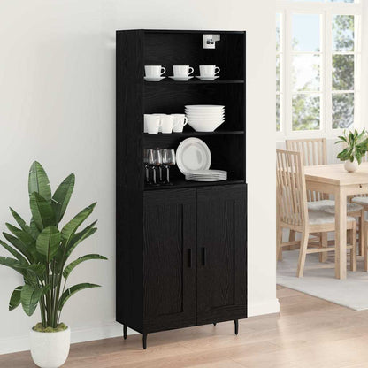 Highboard 2 Stk. Schwarz Eichen-Optik 69,5 x 34 x 180 cm