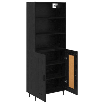Highboard 2 Stk. Schwarz Eichen-Optik 69,5 x 34 x 180 cm