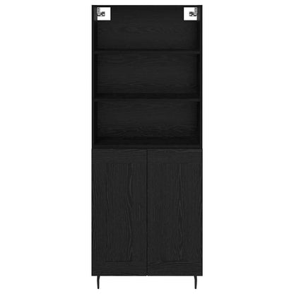 Highboard 2 Stk. Schwarz Eichen-Optik 69,5 x 34 x 180 cm