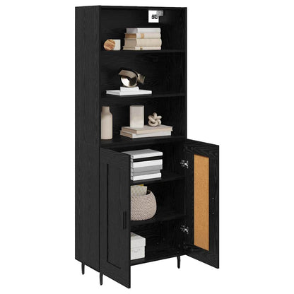 Highboard 2 Stk. Schwarz Eichen-Optik 69,5 x 34 x 180 cm