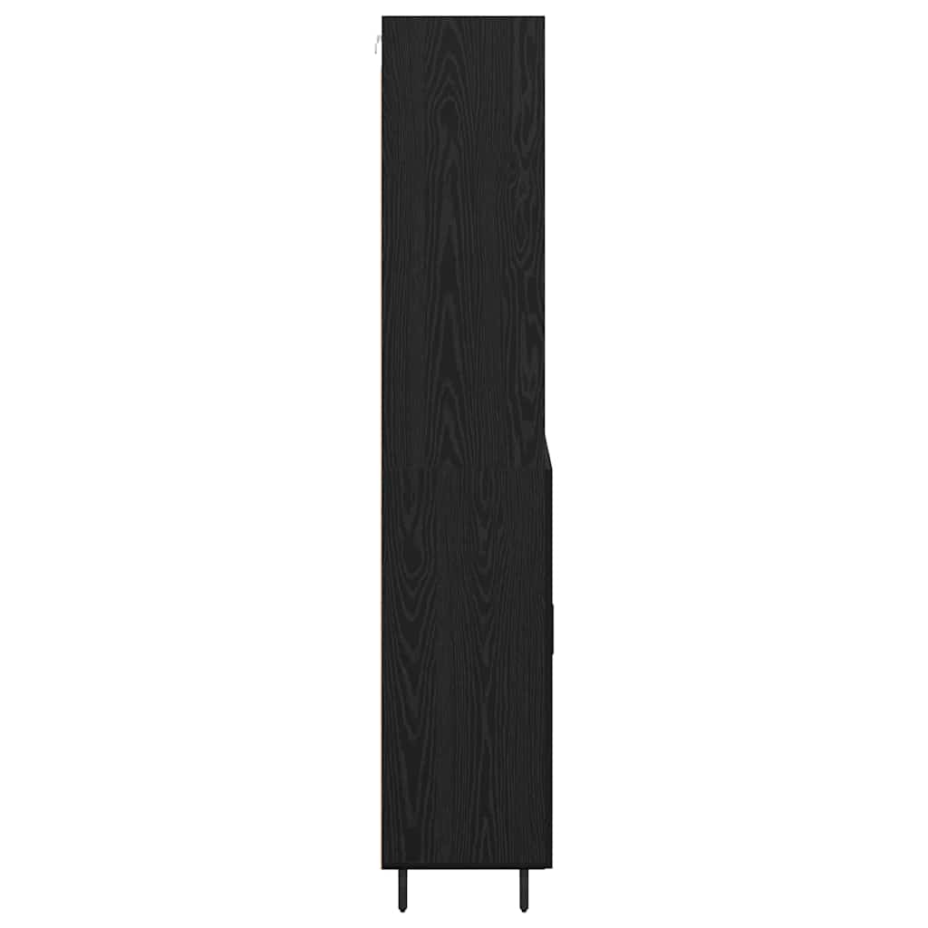 Highboard Schwarz Eichen-Optik 69,5 x 34 x 180 cm