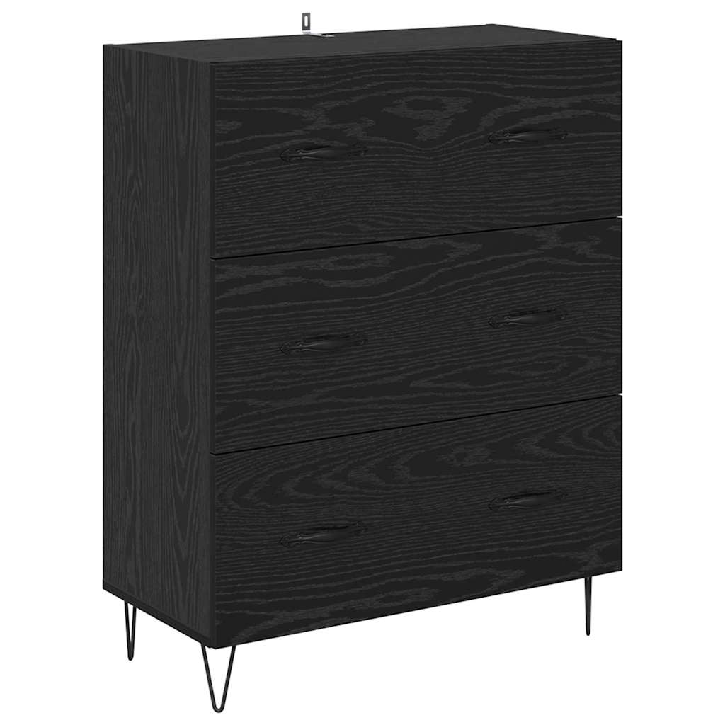 Highboard 2 Stk. Schwarz Eichen-Optik 69,5 x 34 x 180 cm