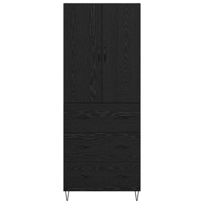 Highboard 2 Stk. Schwarz Eichen-Optik 69,5 x 34 x 180 cm