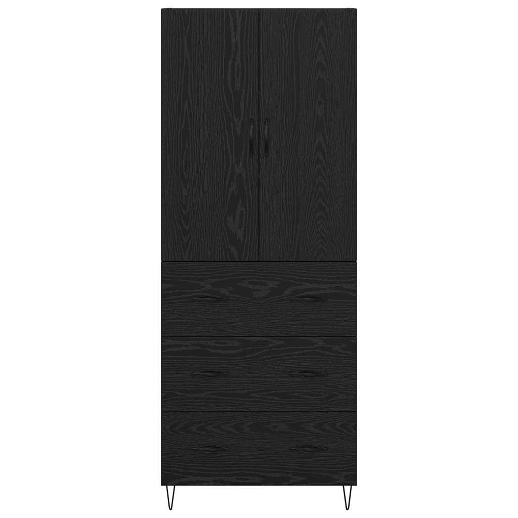 Highboard 2 Stk. Schwarz Eichen-Optik 69,5 x 34 x 180 cm