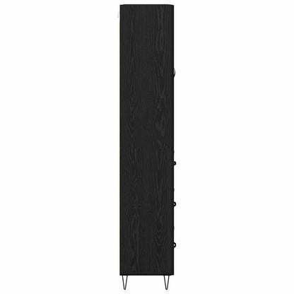 Highboard 2 Stk. Schwarz Eichen-Optik 69,5 x 34 x 180 cm