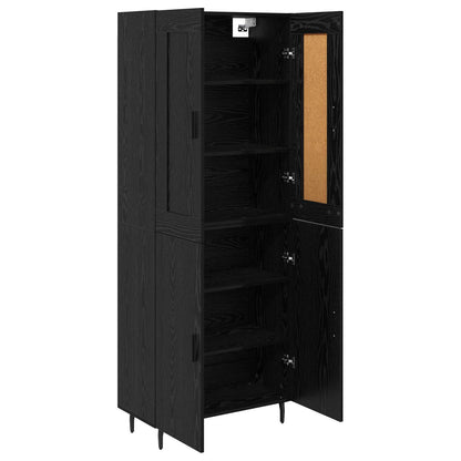 Highboard 2 stk. Schwarz Eichen-Optik 69,5 x 34 x 180 cm