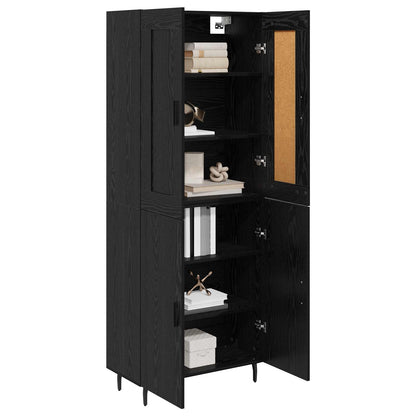 Highboard 2 stk. Schwarz Eichen-Optik 69,5 x 34 x 180 cm