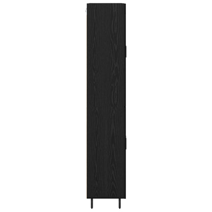 Highboard 2 stk. Schwarz Eichen-Optik 69,5 x 34 x 180 cm