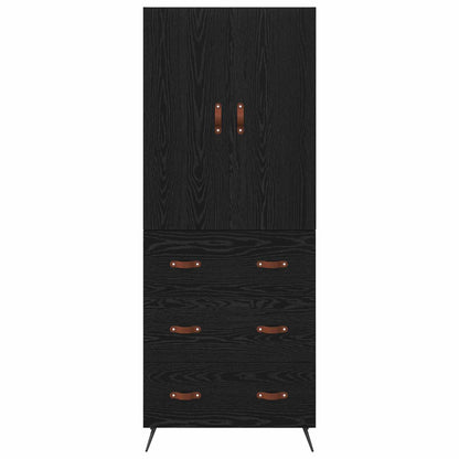Highboard Schwarz Eichen-Optik 69,5 x 34 x 180 cm Holzwerkstoff