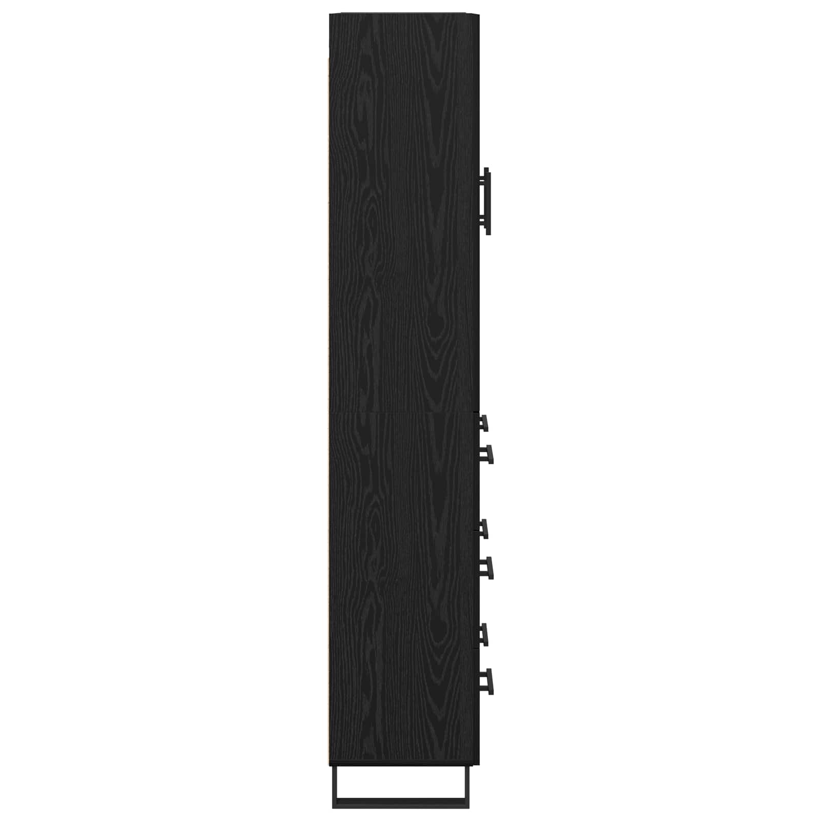 Highboard 2 stk. Schwarz Eichen-Optik 69,5 x 34 x 180 cm