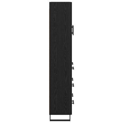 Highboard 2 stk. Schwarz Eichen-Optik 69,5 x 34 x 180 cm